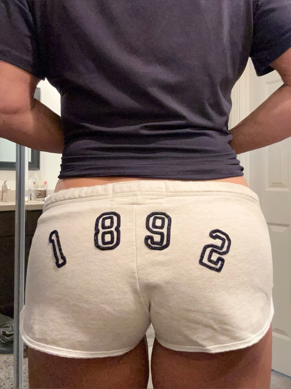 Rare Abercrombie & Fitch Y2K vintage Women's Lounge Shorts with Navy 1892